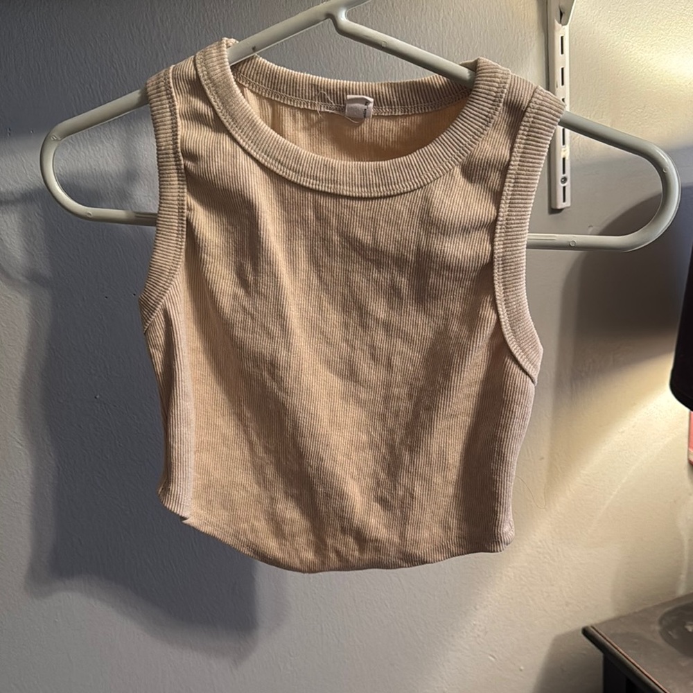 Hey Babe Cream Ribbed Crop Top